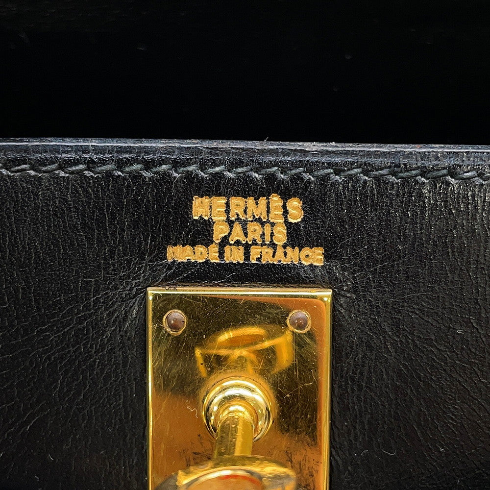HERMES Mini Kelly Sellier Black Box Calf Leather