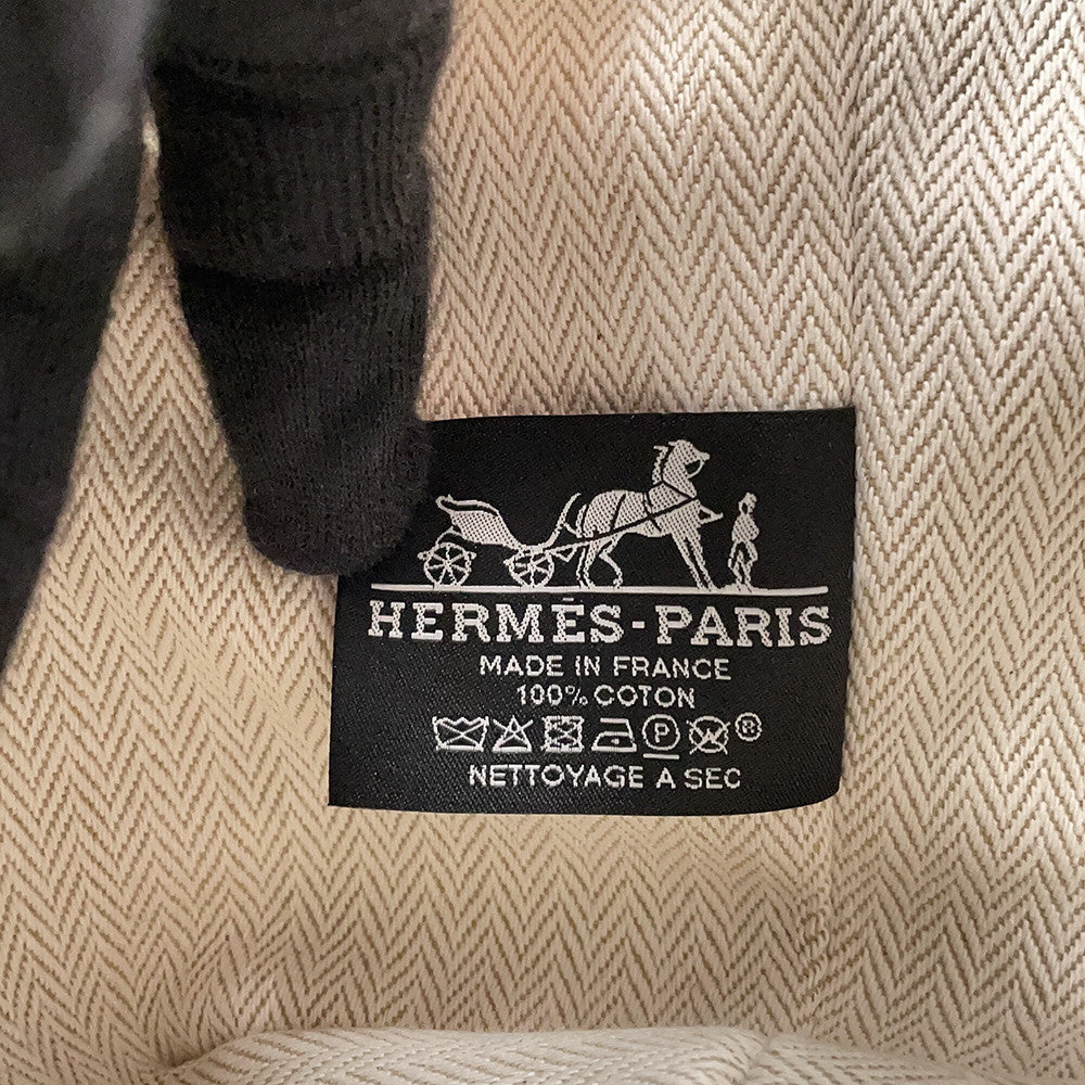 HERMES Brid a Black Natural Canvas Size PM