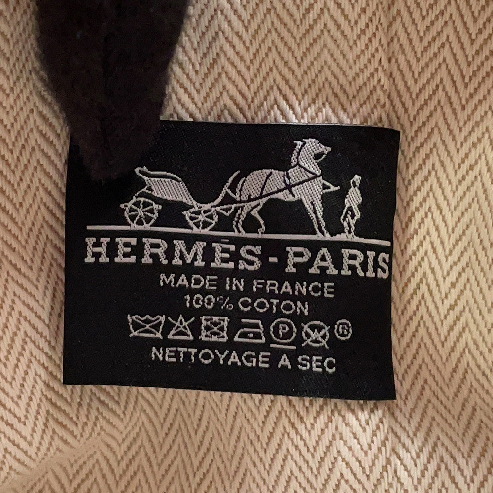 HERMES Brid a Black Hibiscus Canvas Size PM