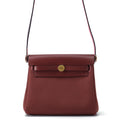 HERMES Herbag zip Rouge H Toile Military Vache Hunter Leather Size Mini