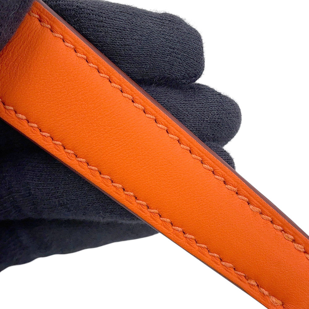 HERMES Neo Evelyne Jaune d'or/Feu Toile Officier Swift Leather Size TPM