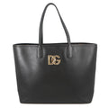 DOLCE&GABBANA FEFE Shopping Tote Black Leather Size Medium