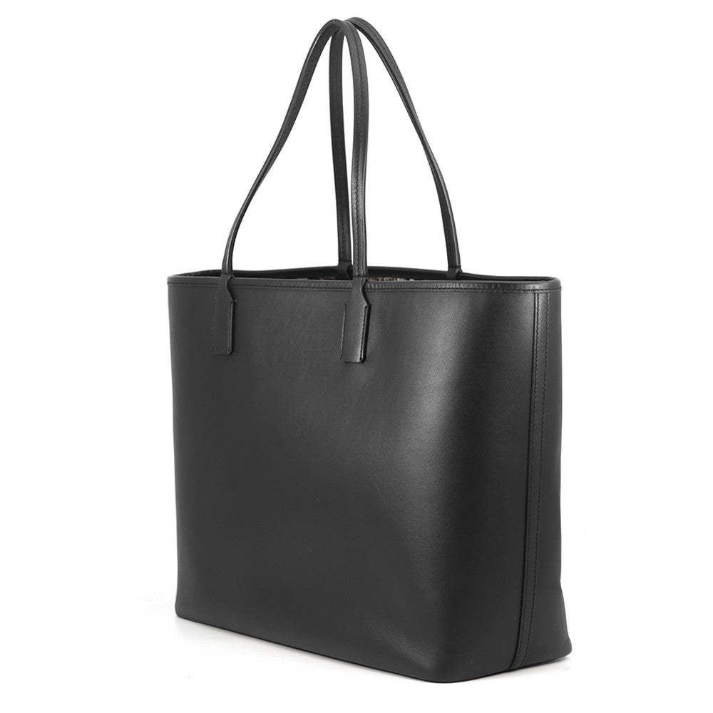 DOLCE&GABBANA FEFE Shopping Tote Black Leather Size Medium