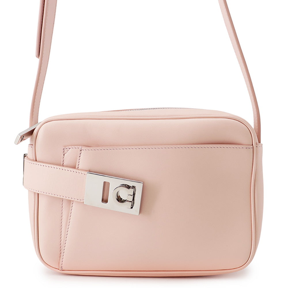 Ferragamo Gancini Archive Camera Case Shoulder Bag Light Pink216292 769549 Leather Size Small
