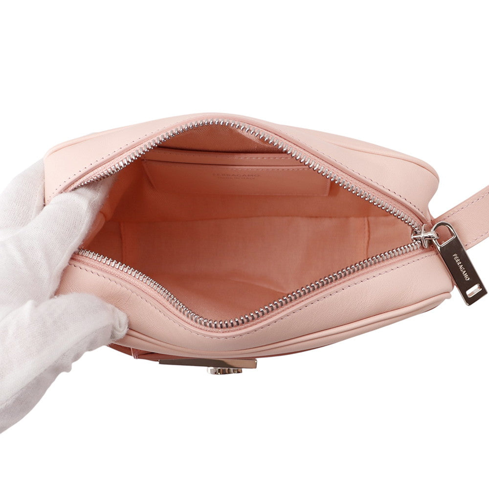 Ferragamo Gancini Archive Camera Case Shoulder Bag Light Pink216292 769549 Leather Size Small