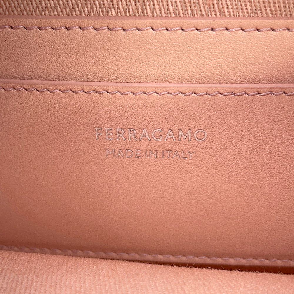 Ferragamo Gancini Archive Camera Case Shoulder Bag Light Pink216292 769549 Leather Size Small
