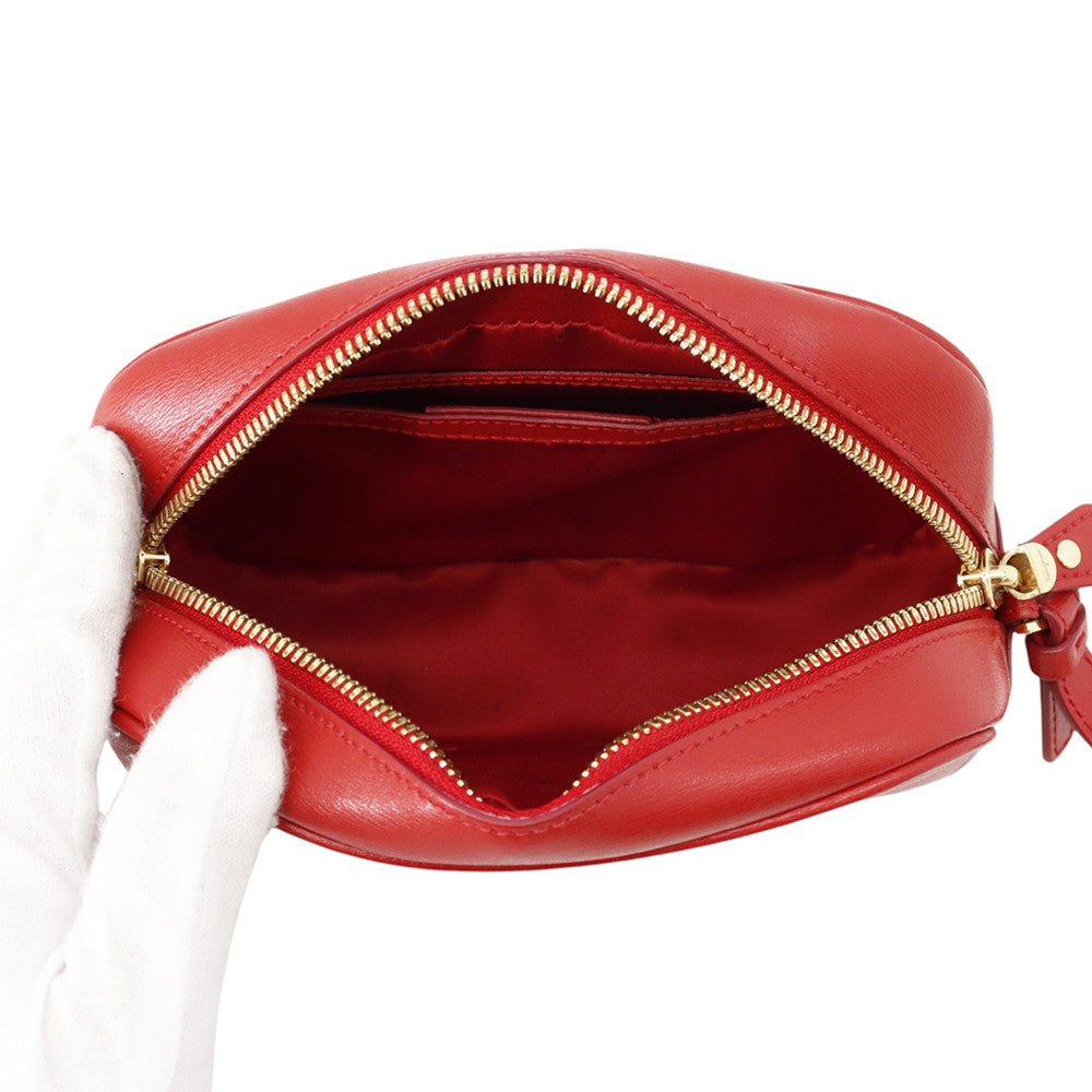 Ferragamo Gancini Ganchocity Shoulder Bag Red21H006 691324 Leather