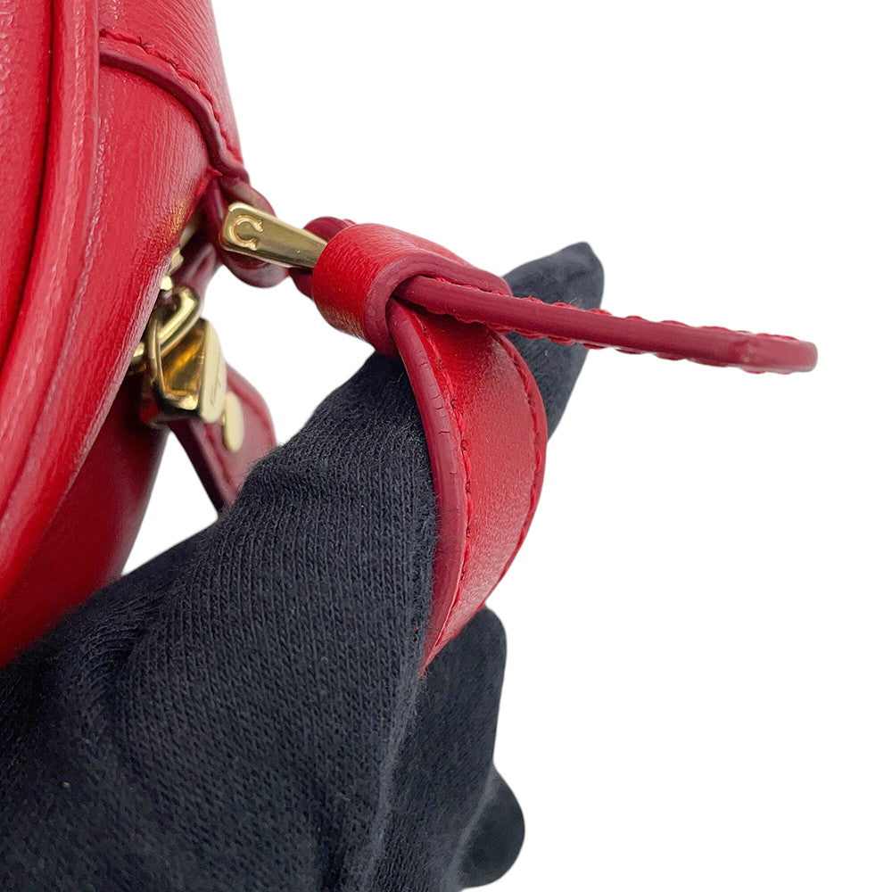 Ferragamo Gancini Ganchocity Shoulder Bag Red21H006 691324 Leather