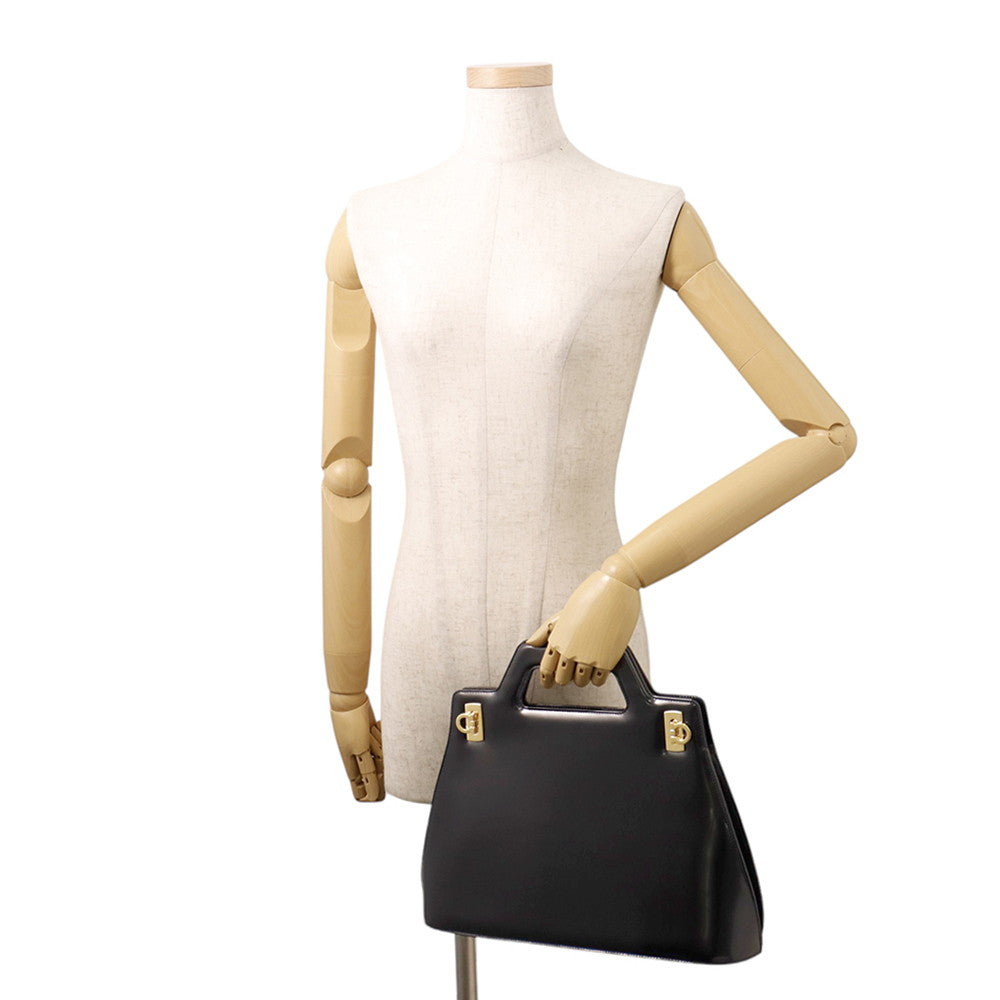 Ferragamo Wanda 2-way Tote Bag Black213984 761287 Patent Leather Size Medium