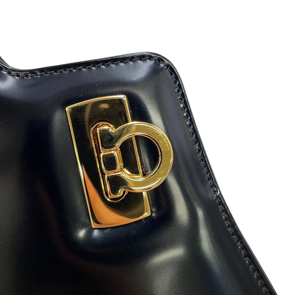 Ferragamo Wanda 2-way Tote Bag Black213984 761287 Patent Leather Size Medium