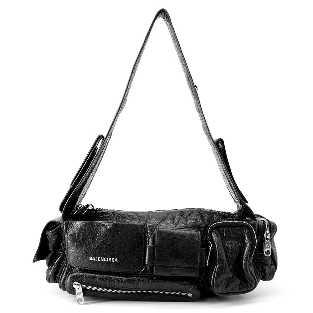 BALENCIAGA Super Busy Sling Bag Black762516 Leather