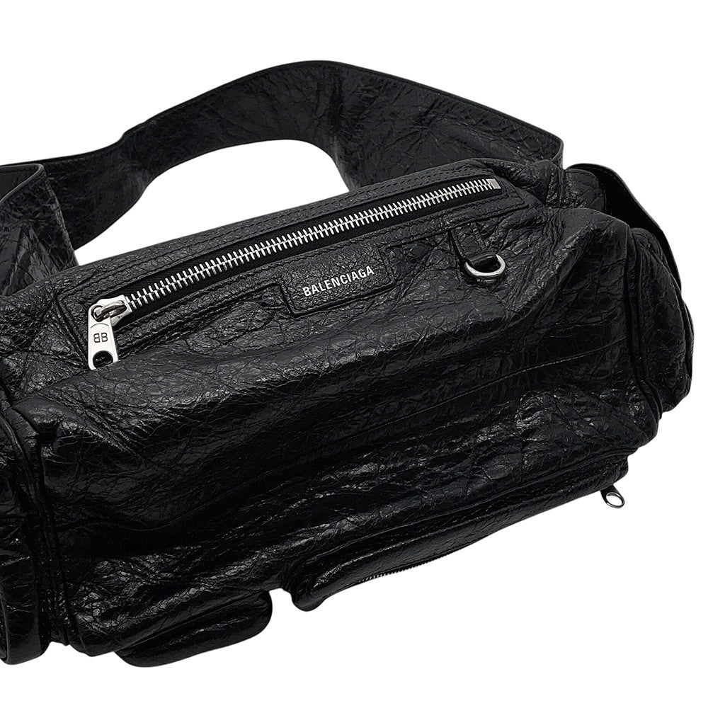 BALENCIAGA Super Busy Sling Bag Black762516 Leather
