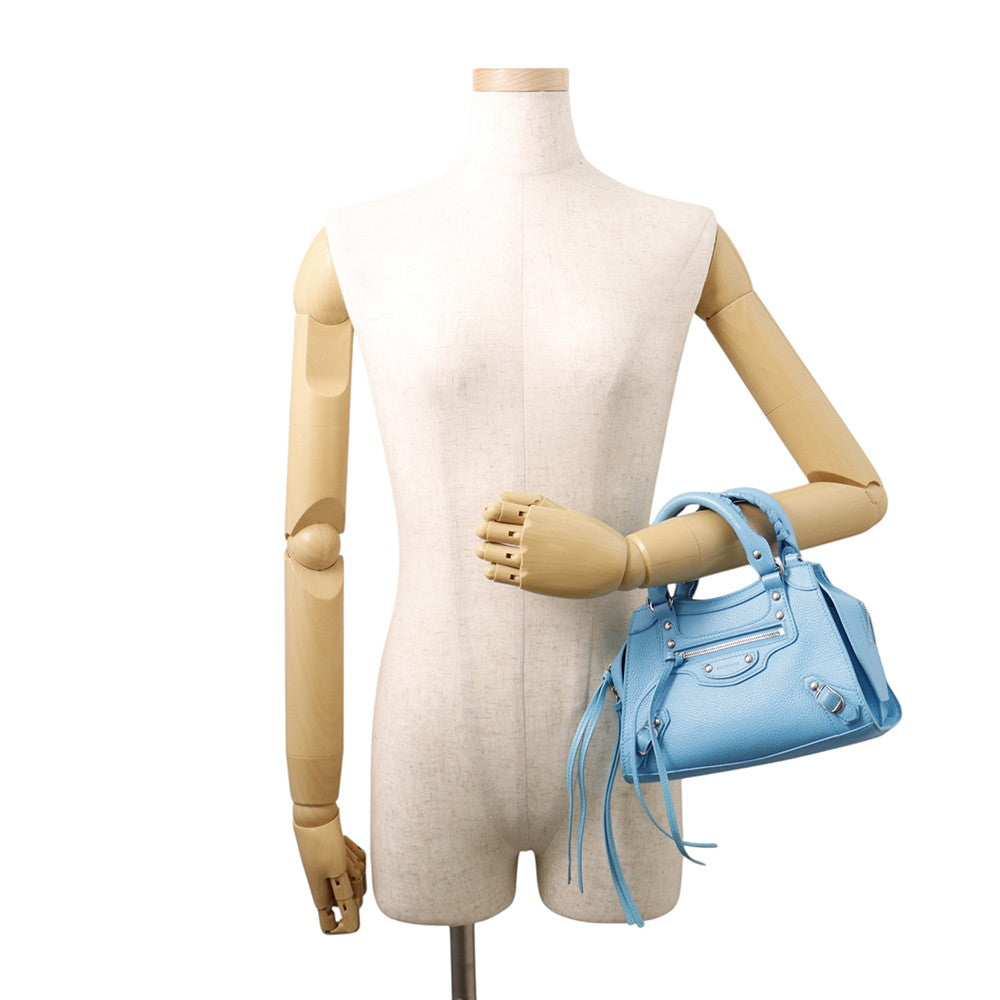 BALENCIAGA Neo Classic City 2wayBag Light Blue638524 Leather Size Mini