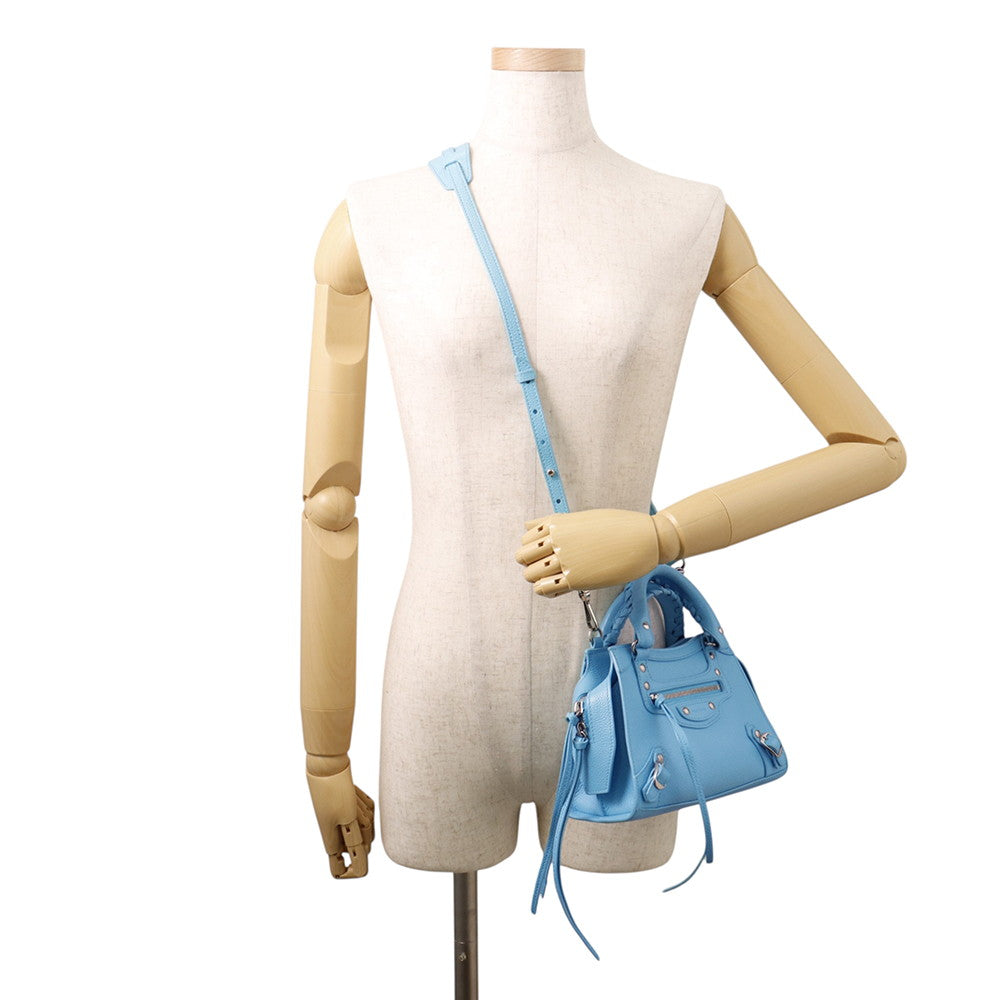 BALENCIAGA Neo Classic City 2wayBag Light Blue638524 Leather Size Mini