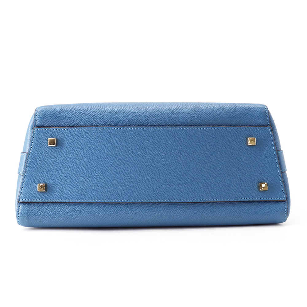 Valextra Valextra Triennale 2-way Bag Blue Leather Size Medium