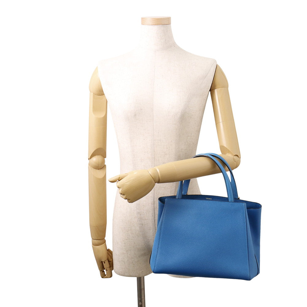Valextra Valextra Triennale 2-way Bag Blue Leather Size Medium