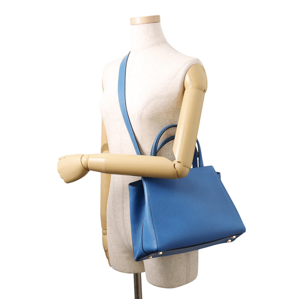 Valextra Valextra Triennale 2-way Bag Blue Leather Size Medium