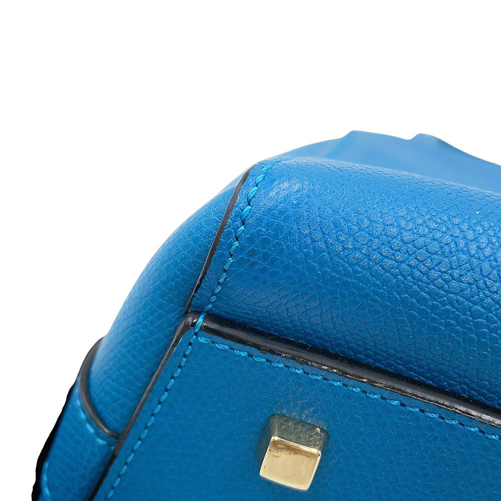 Valextra Valextra Triennale 2-way Bag Blue Leather Size Medium