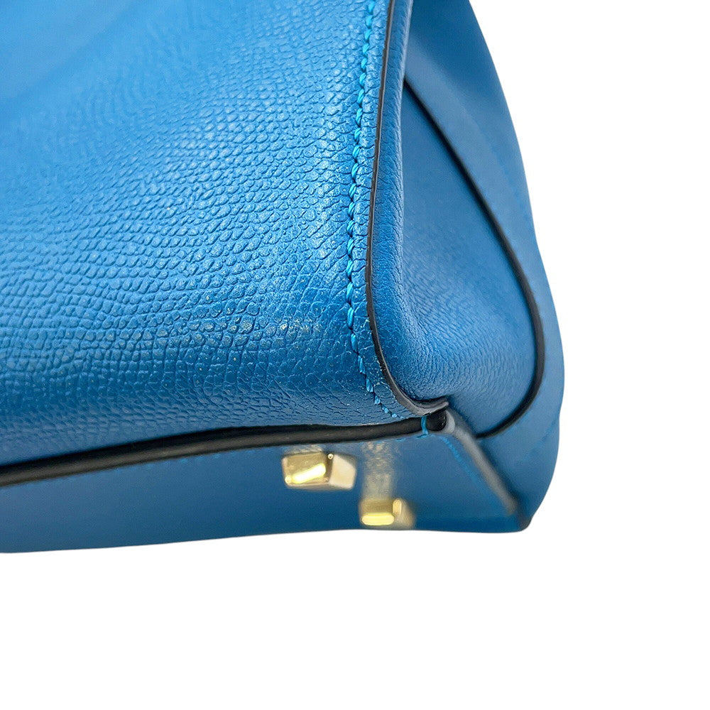 Valextra Valextra Triennale 2-way Bag Blue Leather Size Medium
