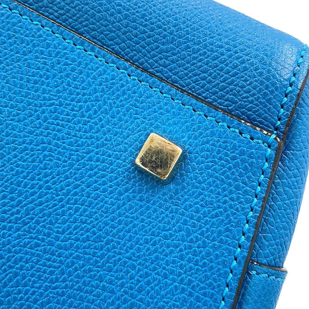 Valextra Valextra Triennale 2-way Bag Blue Leather Size Medium