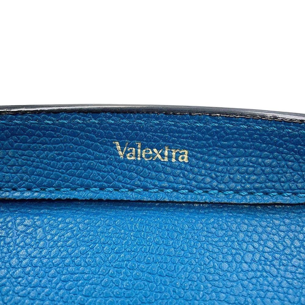 Valextra Valextra Triennale 2-way Bag Blue Leather Size Medium