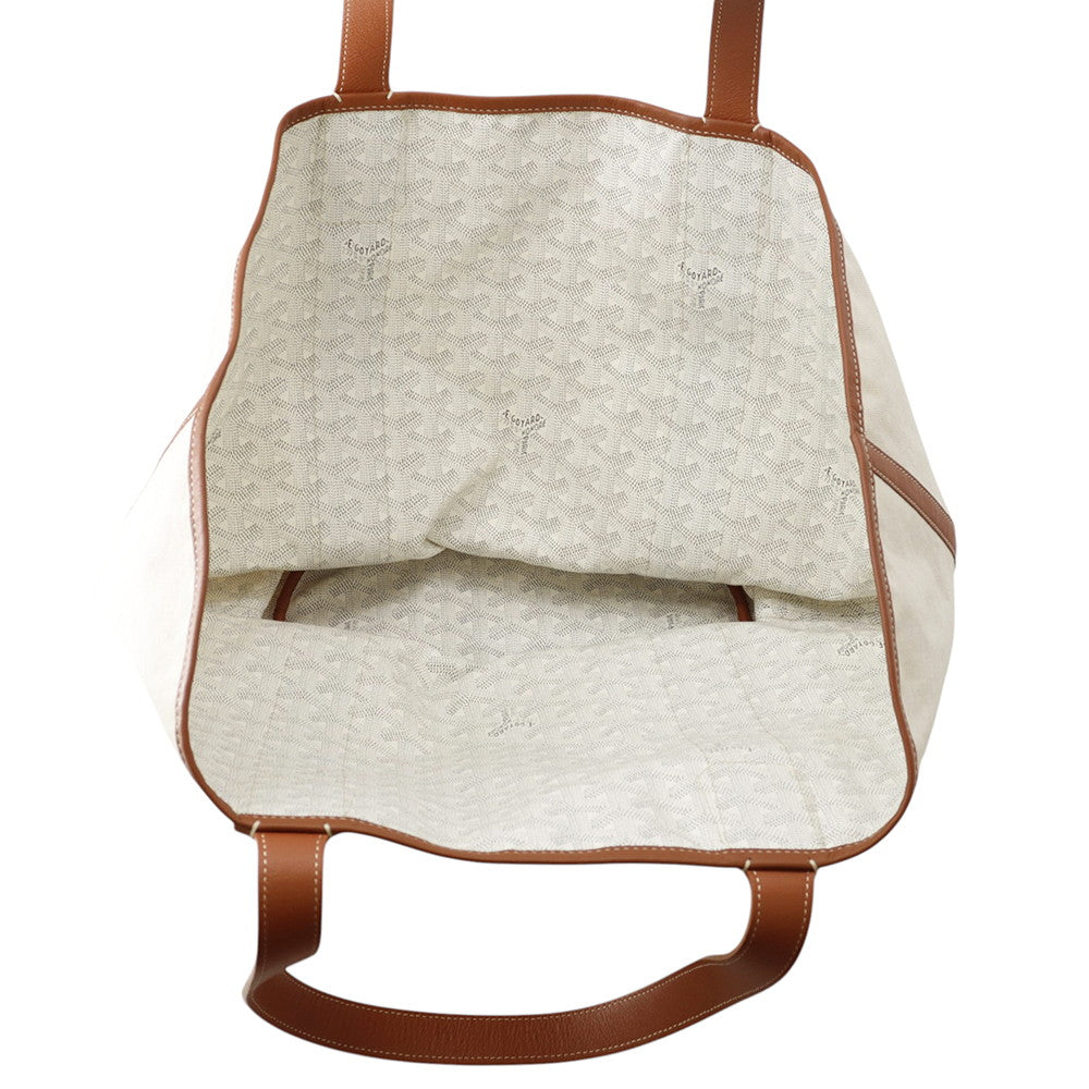 GOYARD Bellara Reversible Tote Bag White/Tan Canvas PVC Leather