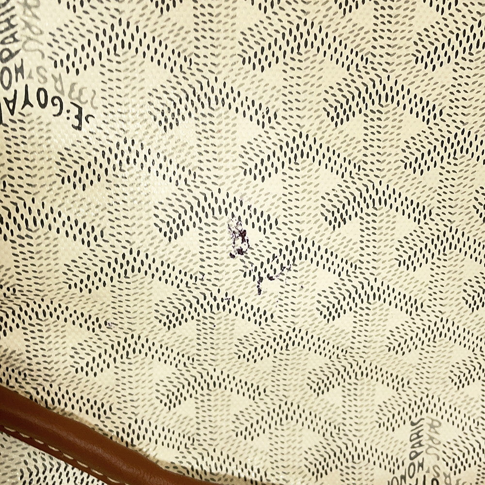 GOYARD Bellara Reversible Tote Bag White/Tan Canvas PVC Leather