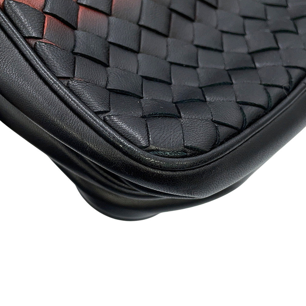 Bottega Veneta INTRECCIATO Shoulder Bag Black Leather