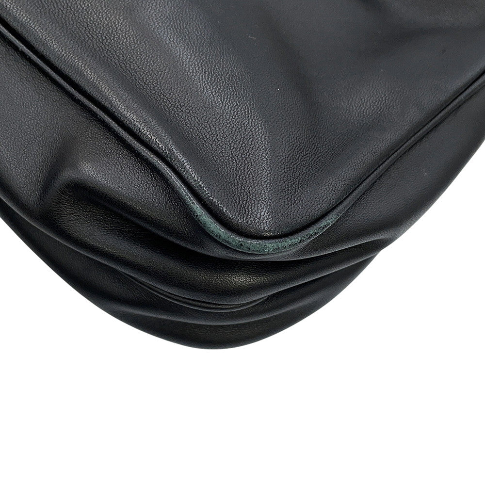 Bottega Veneta INTRECCIATO Shoulder Bag Black Leather