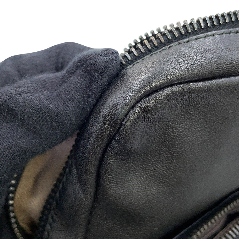Bottega Veneta INTRECCIATO Shoulder Bag Black Leather