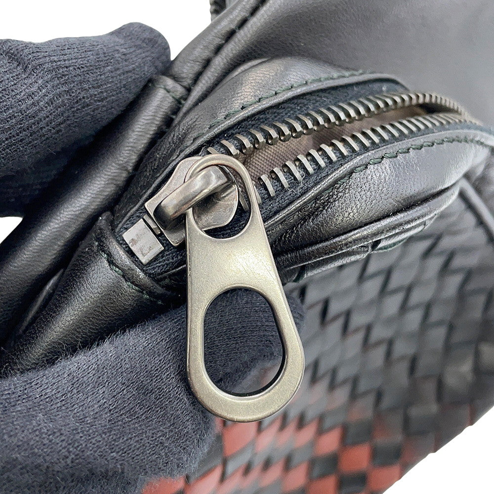 Bottega Veneta INTRECCIATO Shoulder Bag Black Leather