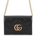 GUCCI GG Marmont Chain wallet Black474575 Leather