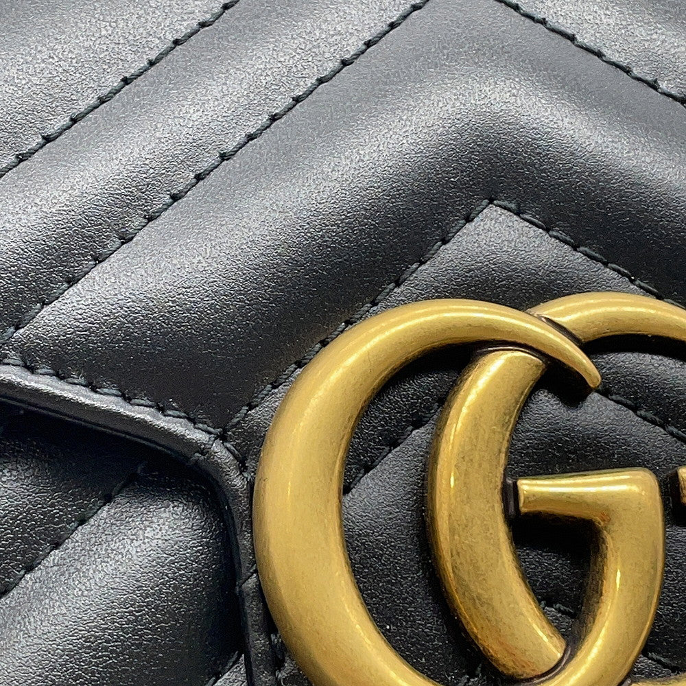 GUCCI GG Marmont Chain wallet Black474575 Leather