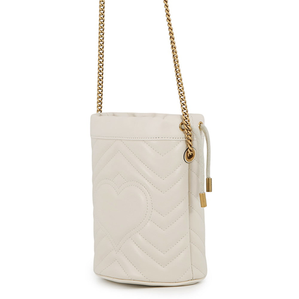 GUCCI GG Marmont Chain Shoulder Bag White575163 Leather