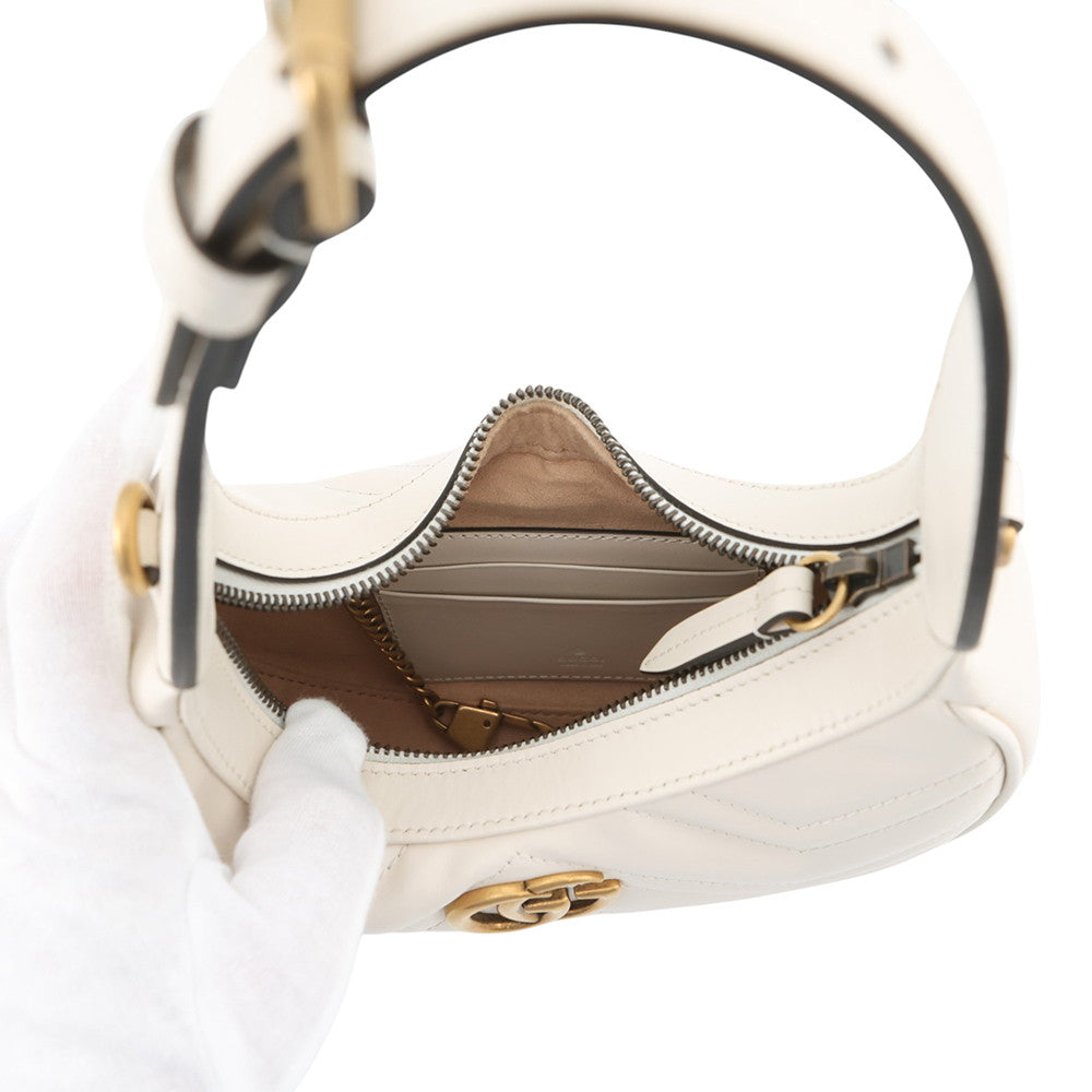 GUCCI GG Marmont One Shoulder Bag White699514 Leather