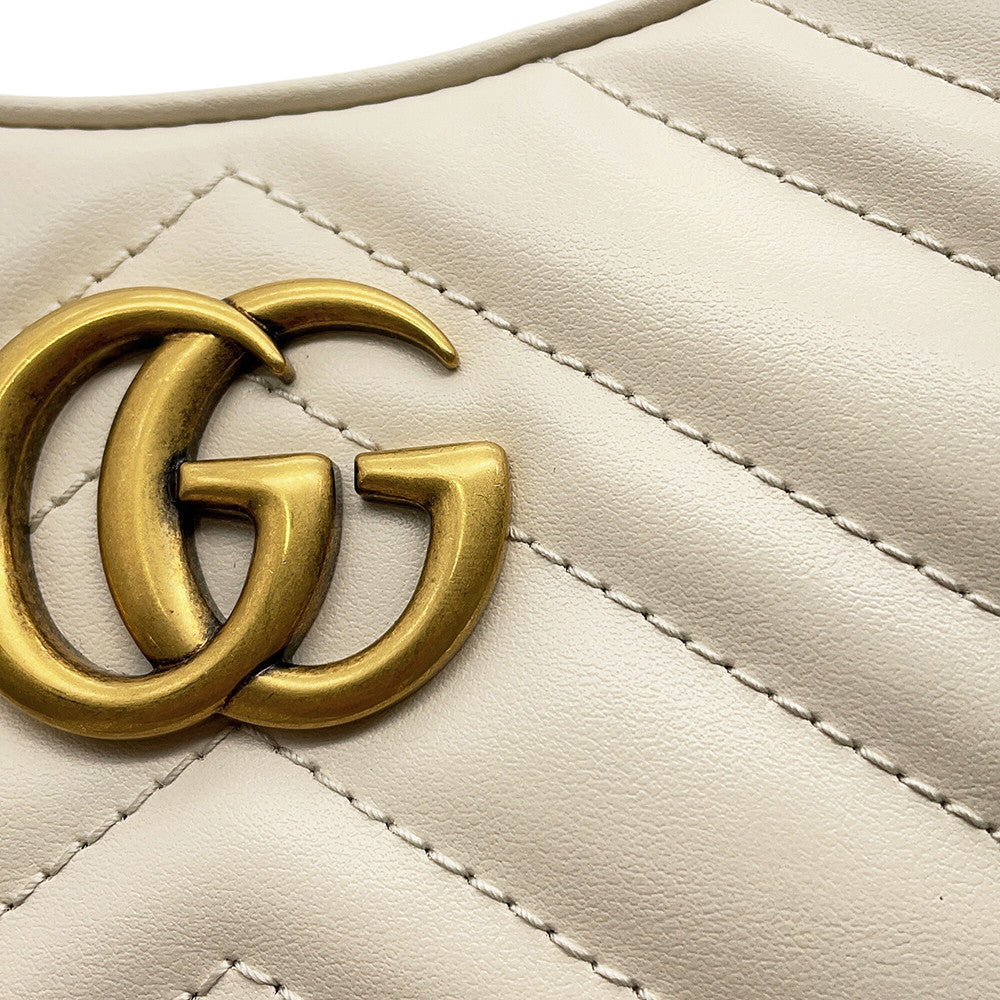 GUCCI GG Marmont One Shoulder Bag White699514 Leather