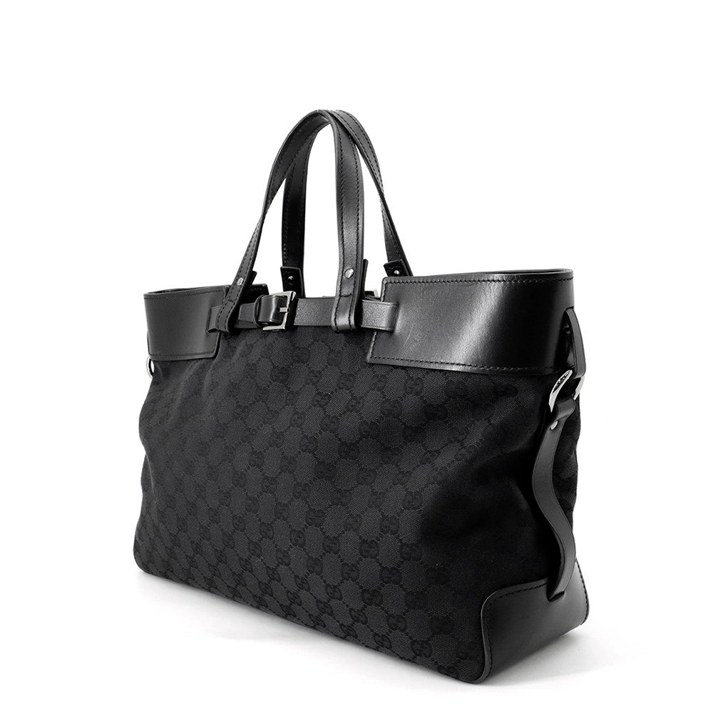 GUCCI GG Canvas Tote Bag Black106251 GG Canvas Leather