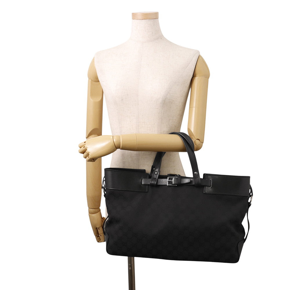 GUCCI GG Canvas Tote Bag Black106251 GG Canvas Leather