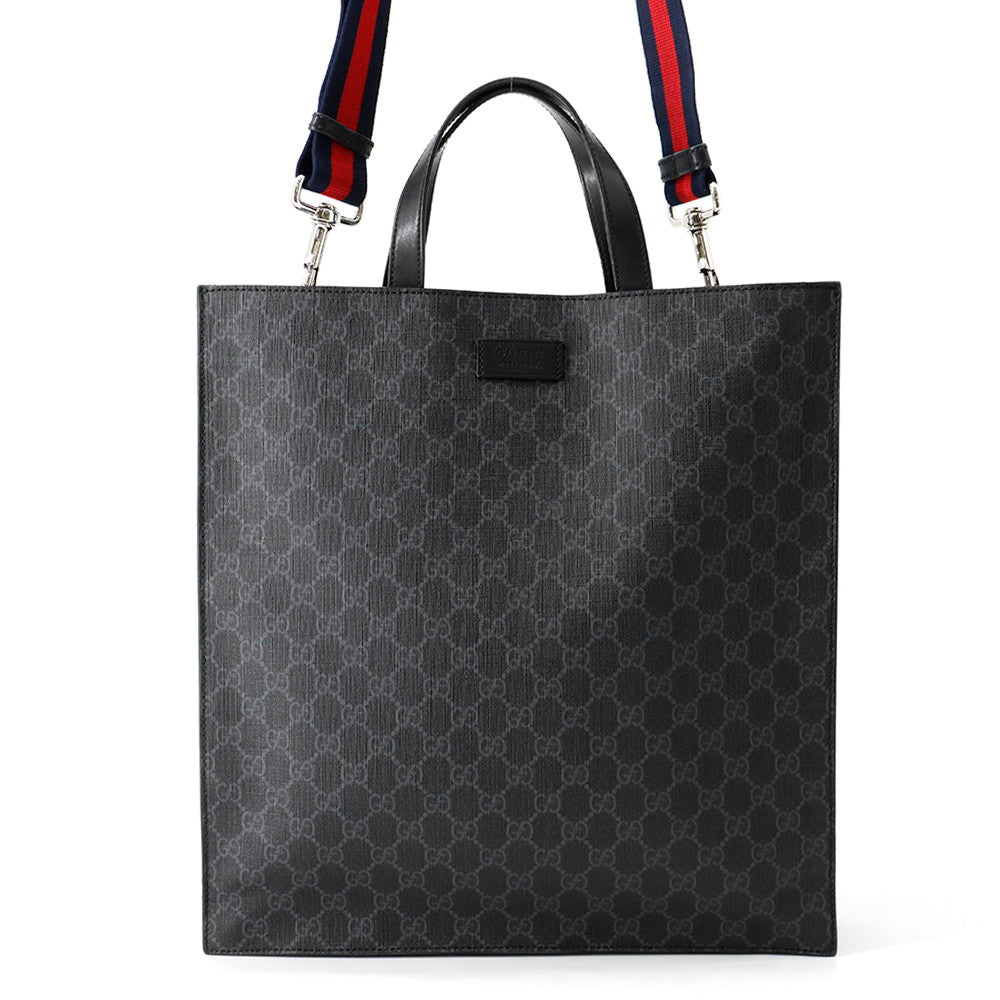 GUCCI GG Supreme 2way Tote Bag Black495559 GG Supreme Leather