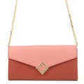 FENDI FFDiamond Chain Continental Wallet Pink/Red8M0365 Leather
