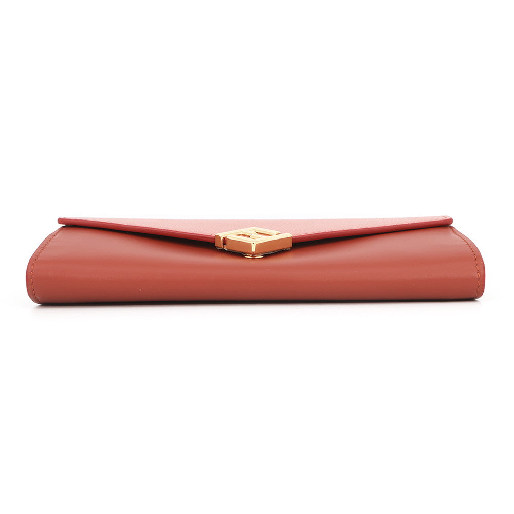 FENDI FFDiamond Chain Continental Wallet Pink/Red8M0365 Leather
