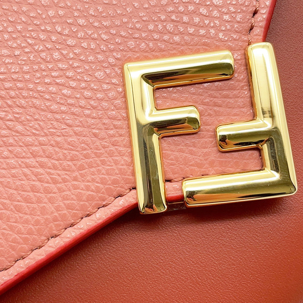 FENDI FFDiamond Chain Continental Wallet Pink/Red8M0365 Leather