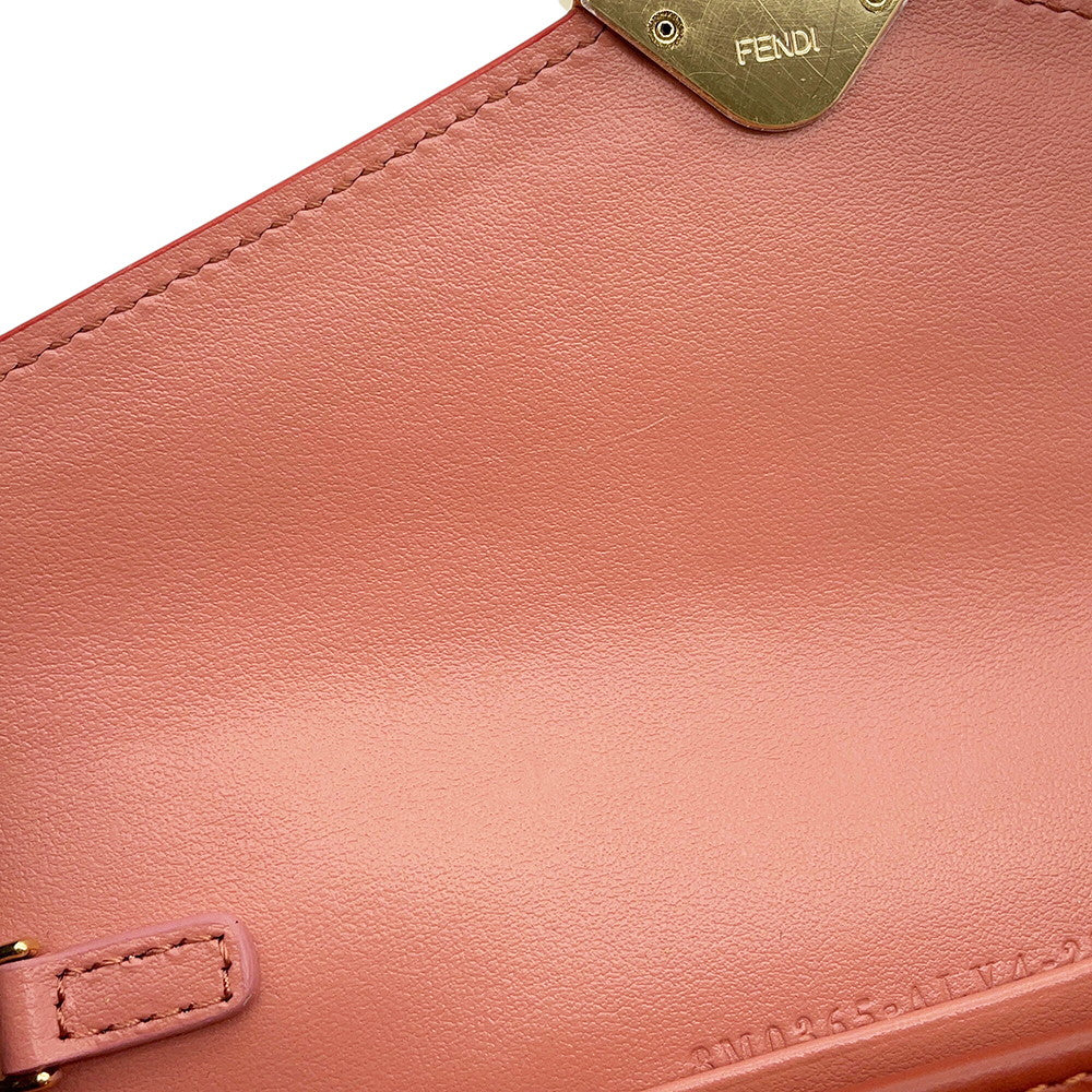 FENDI FFDiamond Chain Continental Wallet Pink/Red8M0365 Leather