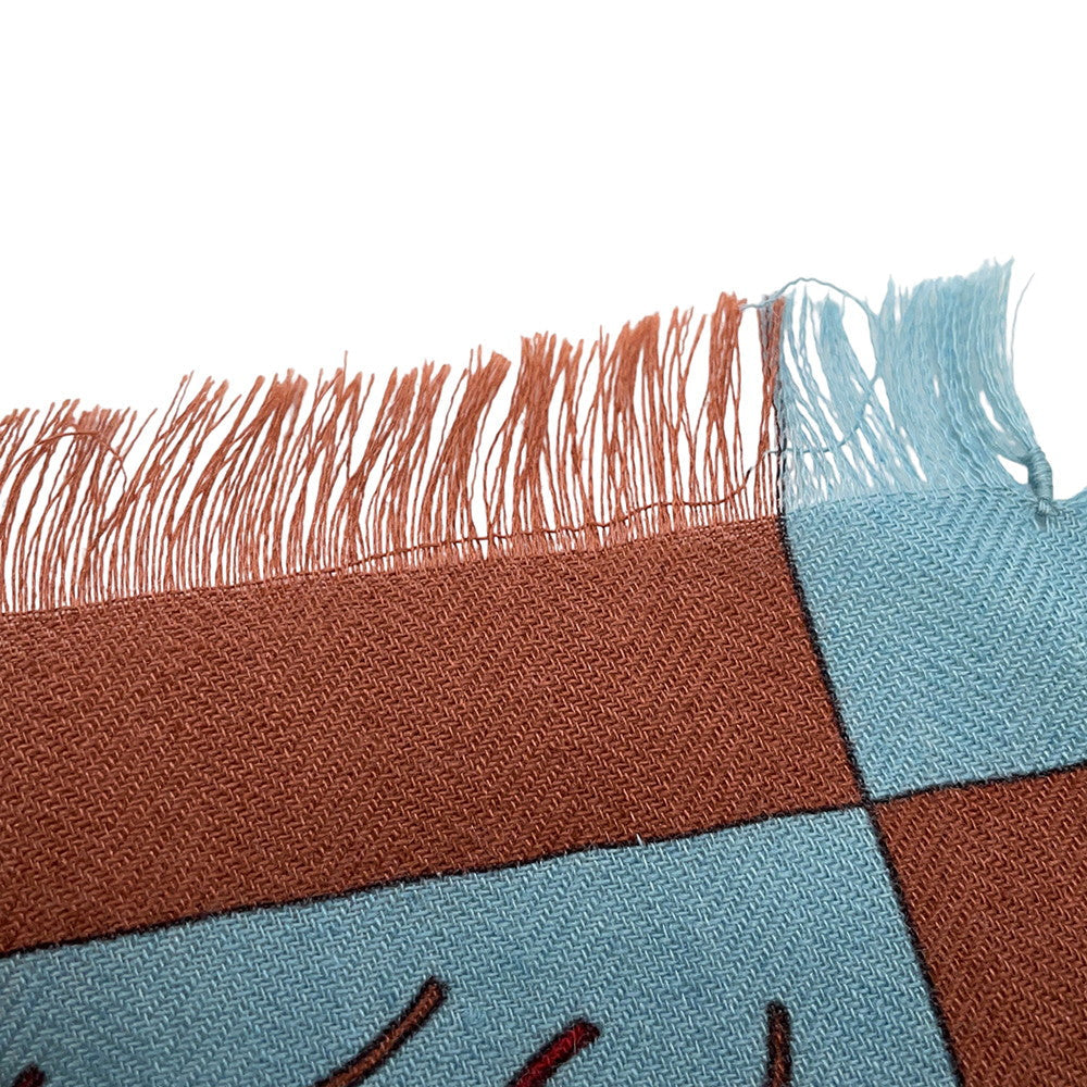 HERMES Carre Fantaisies Indiennes (Enchanting India) Size 90 Blue/Multicolor Cashmere65% Silk35%