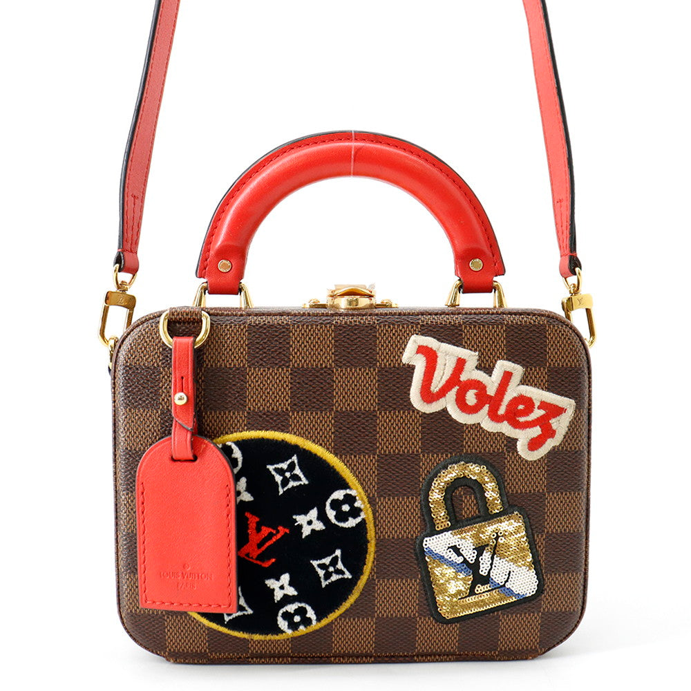 LOUIS VUITTON LV Stories Box Brown/RedN40048 Damier Ebene Canvas