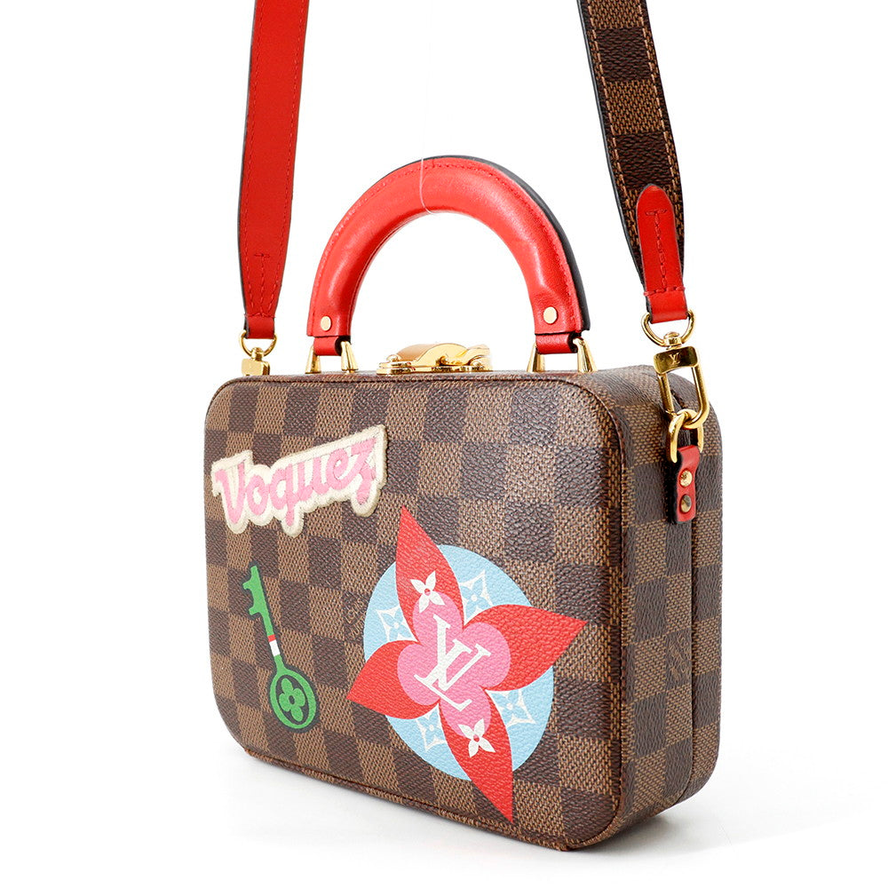 LOUIS VUITTON LV Stories Box Brown/RedN40048 Damier Ebene Canvas