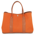 HERMES Garden Party Potiron Orange Toile Officier Negonda Leather Size PM