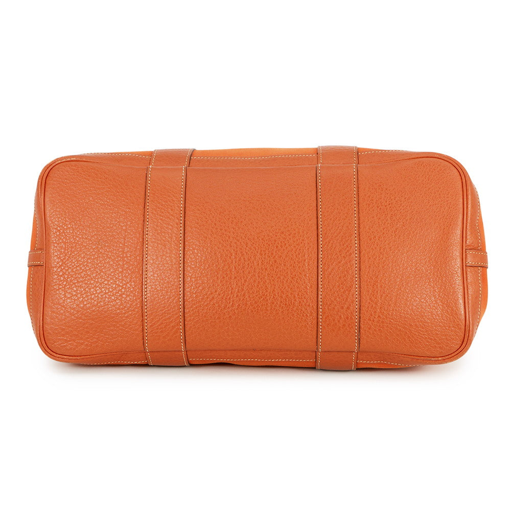 HERMES Garden Party Potiron Orange Toile Officier Negonda Leather Size PM