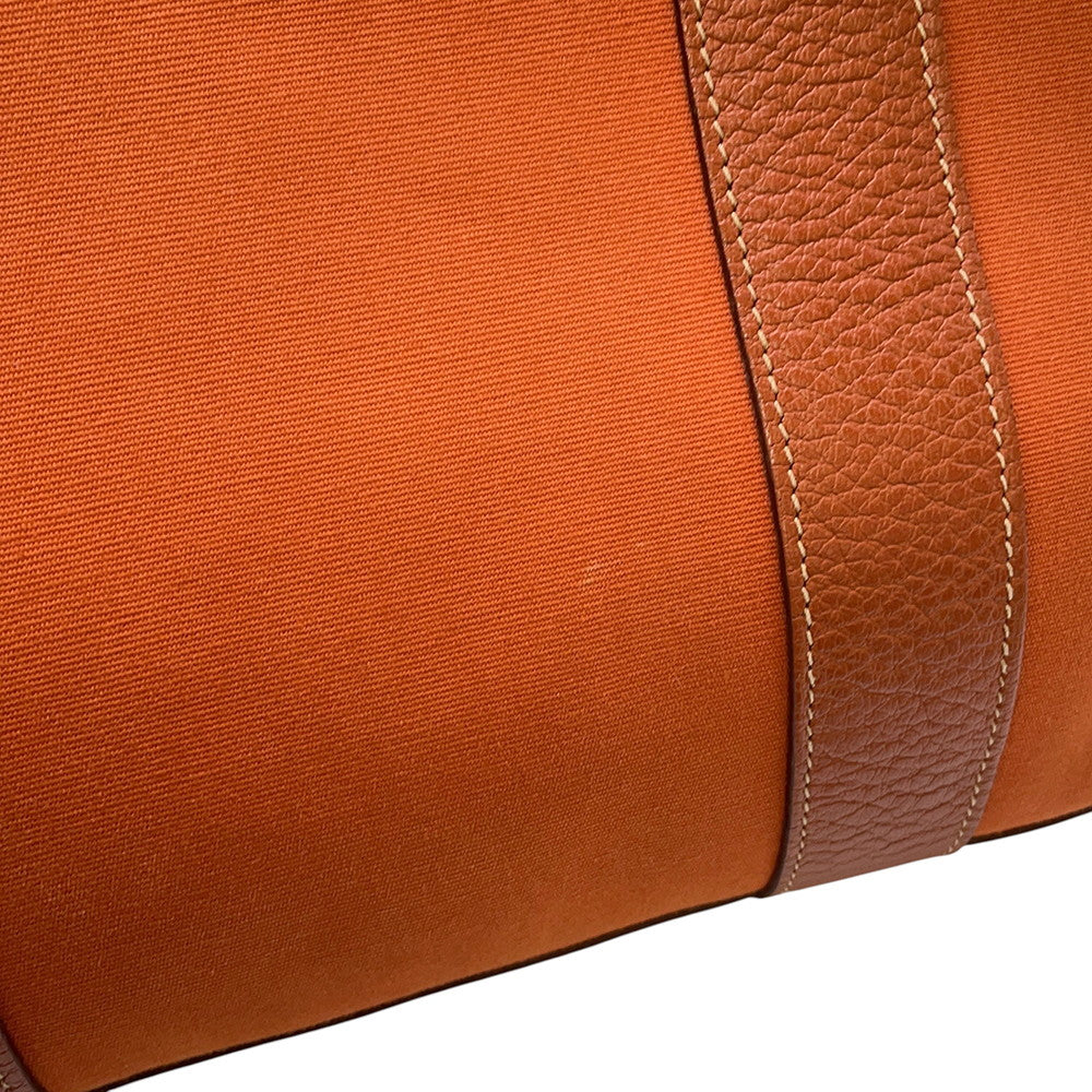 HERMES Garden Party Potiron Orange Toile Officier Negonda Leather Size PM
