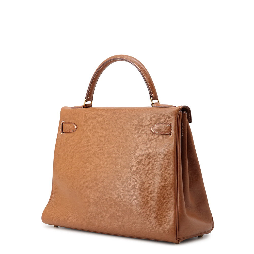 HERMES Kelly Retourne Gold Courchevel Size 32